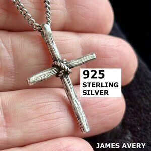 James Avery Cross Pendant Necklace 925 Sterling Silver